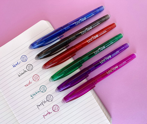 Coloful Friction Erasable Pens Tinta Gel Pens Untuk Panners Fine Point